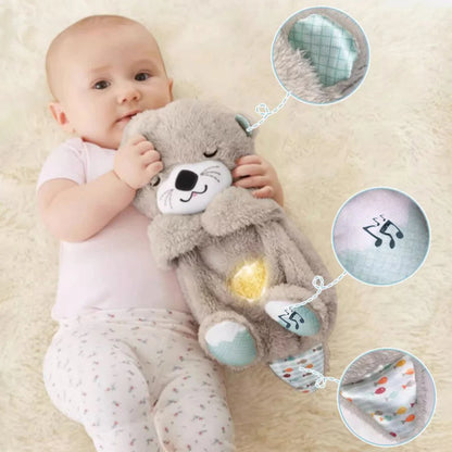 Breathing Otter Baby Sleep and Playmate Otter Musical Stuffed Plush Toy with Light Sound Newborn Sensory Baby Gifts Cat Toys