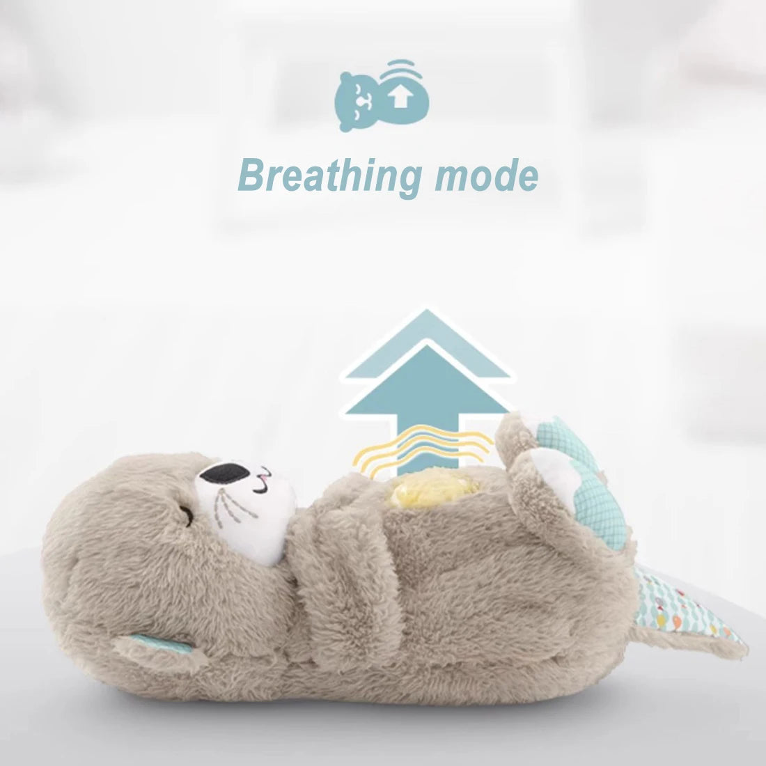 Breathing Otter Baby Sleep and Playmate Otter Musical Stuffed Plush Toy with Light Sound Newborn Sensory Baby Gifts Cat Toys